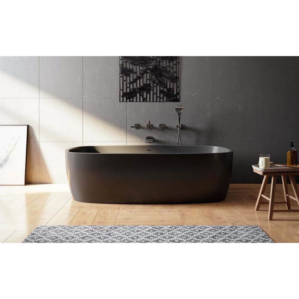 Aquatica Aquatica Coletta™ Graphite Black Freestanding Solid Surface Bathtub