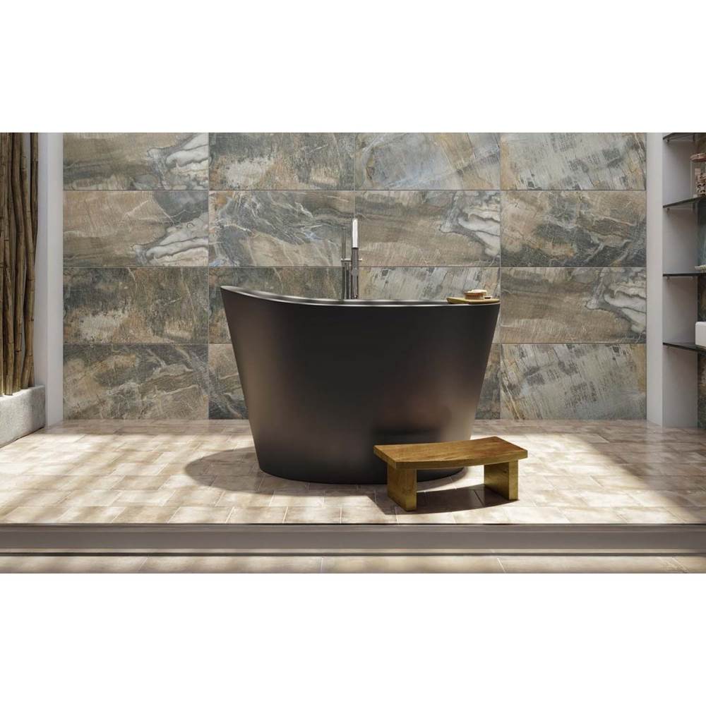 Aquatica Aquatica True Ofuro Black Freestanding Stone Japanese Soaking Bathtub