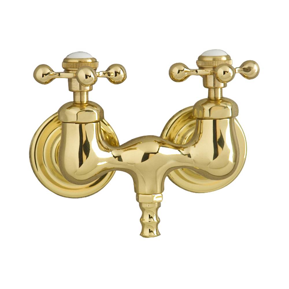 Barclay Tub Filler, Metal Cross Handles, Polished Brass