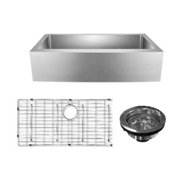 Barclay Amanda 33'' Gold SS Curved Sink W/Gold Wiregrid And Strainer