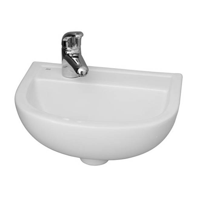 Barclay Compact 380 Wall Hung Basin 1 Hole on Left - White
