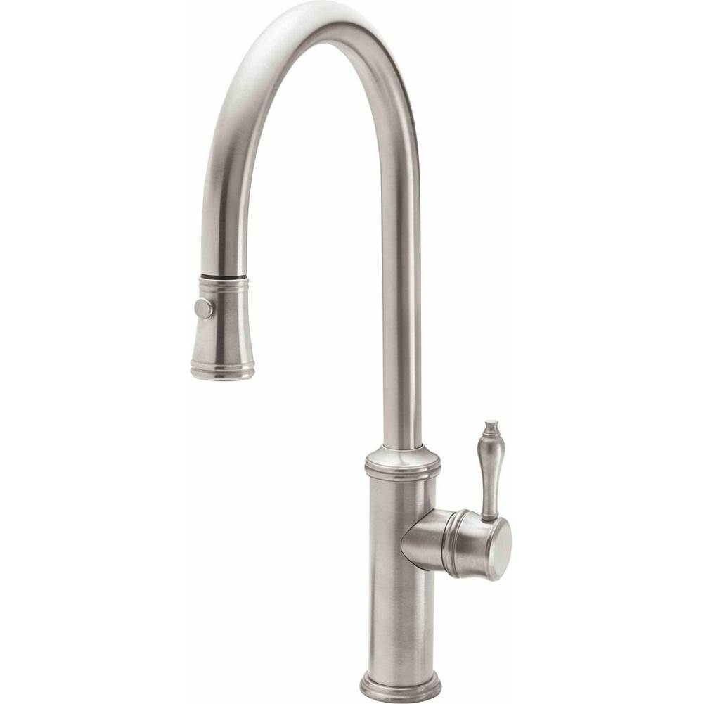 California Faucets Pull-Down Kitchen Faucet with Squeeze or Button Sprayer  - High Arc Spout