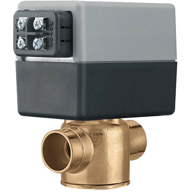 Caleffi Z-One 2-Way valve body, Normally Closed Actuator terminal block with Switch, 24V, 1 1/4'', Sweat, 7.5Cv, 20 PSI Differential
