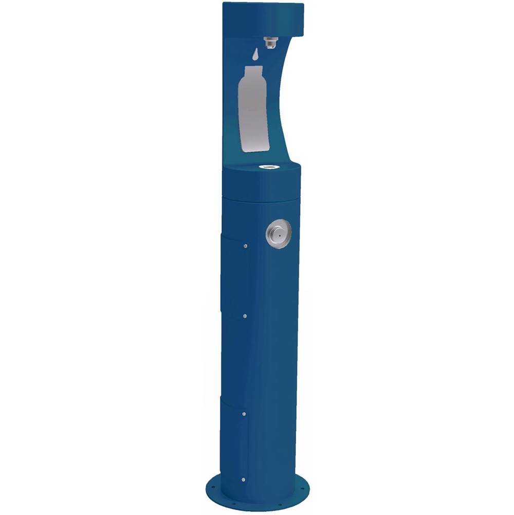 Elkay Outdoor ezH2O Bottle Filling Station Pedestal, Non-Filtered Non-Refrigerated Freeze Resistant Blue