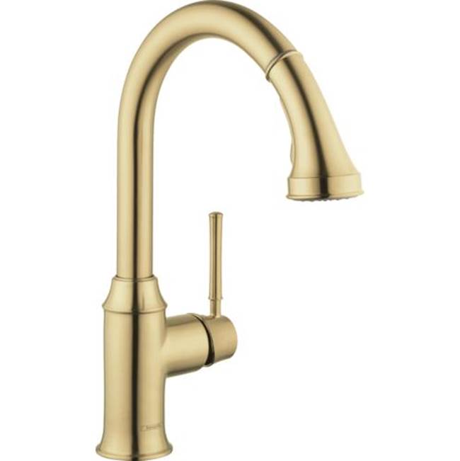 Hansgrohe Talis C HighArc Kitchen Faucet, 2-Spray Pull-Down, 1.75 GPM in Brushed Gold Optic