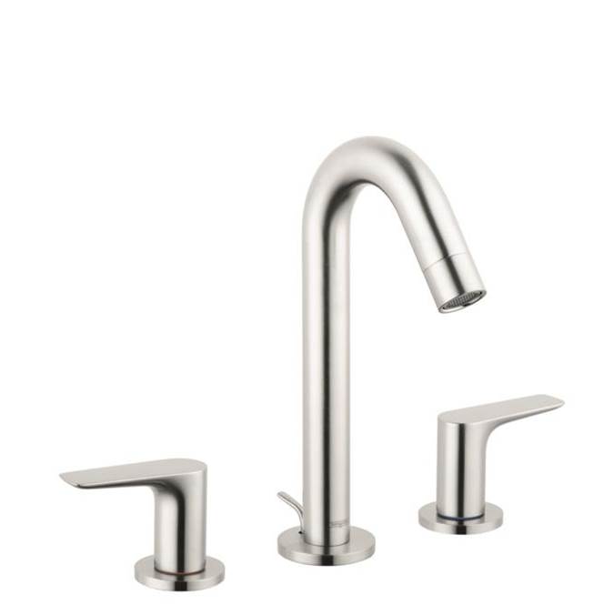 Hansgrohe Logis Widespread Faucet 150 with Pop-Up Drain, 1.2 GPM in Brushed Nickel