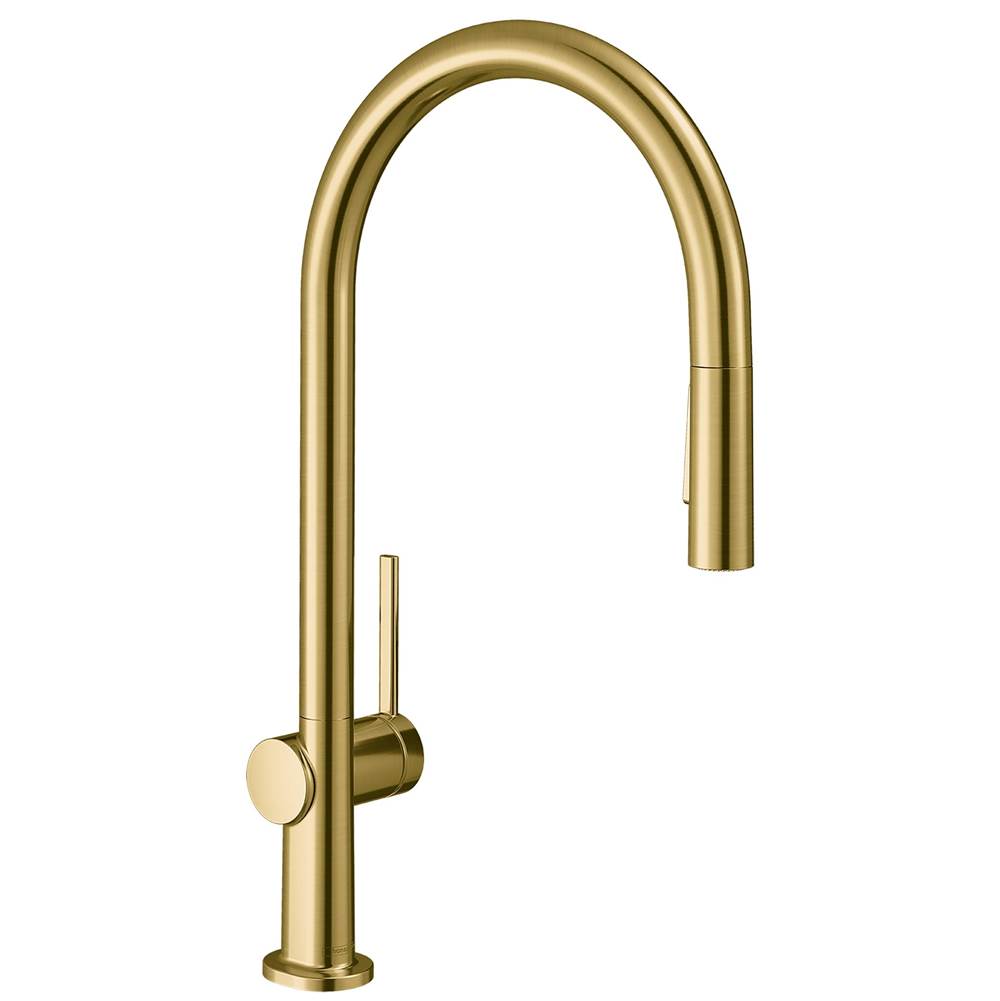 Hansgrohe Talis N HighArc Kitchen Faucet, O-Style, 2-Spray Pull-Down, 1.75 GPM in Brushed Gold Optic