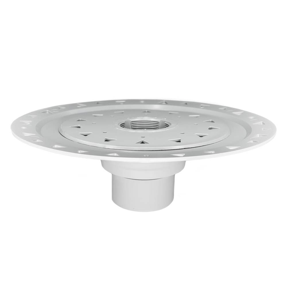 Infinity Drain Bonded Flange PVC Drain 2'' Throat, 2'', 3'', and 4'' Outlet