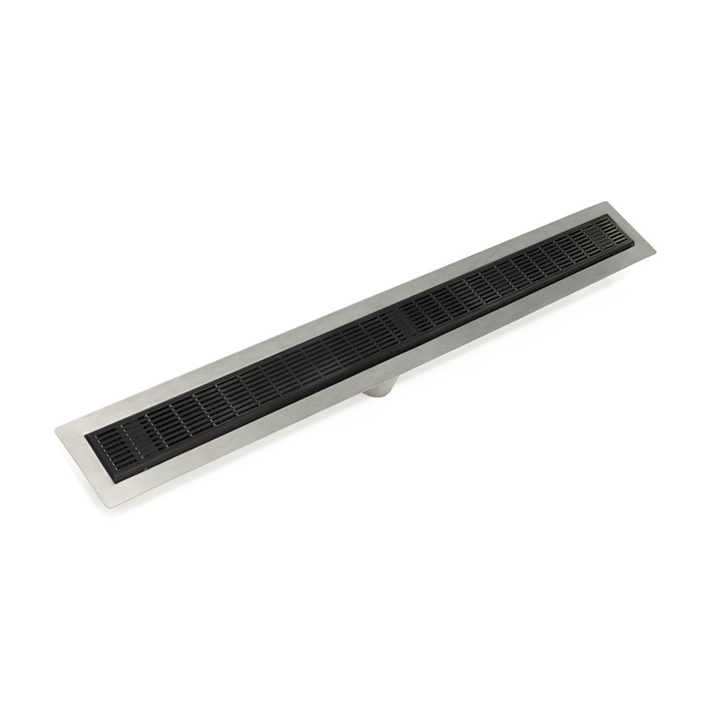Infinity Drain 24'' FF Series Complete Kit with 2 1/2'' Perforated Slotted Grate in Matte Black