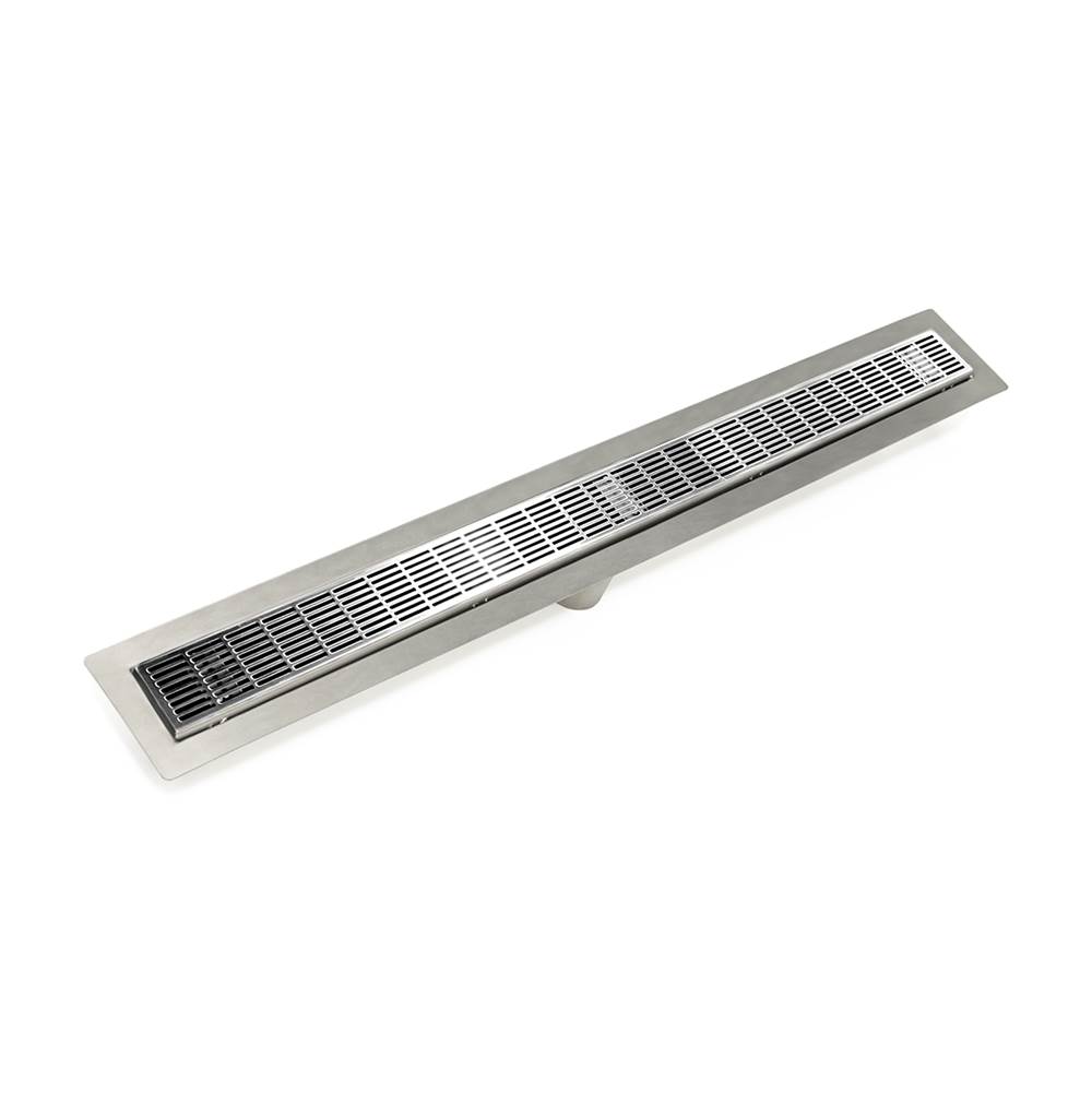 Infinity Drain 42'' FF Series Complete Kit with 2 1/2'' Perforated Slotted Grate in Polished Stainless
