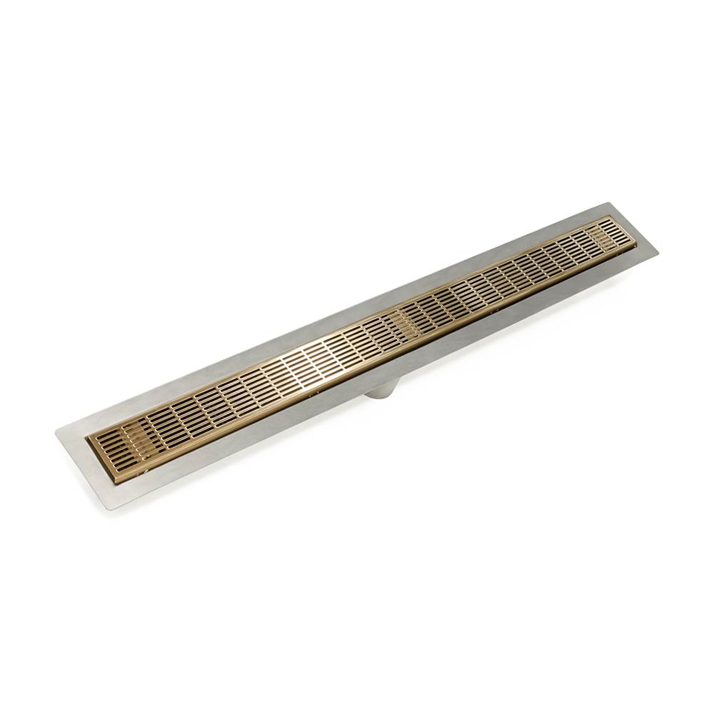 Infinity Drain 36'' FF Series Complete Kit with 2 1/2'' Perforated Slotted Grate in Satin Bronze