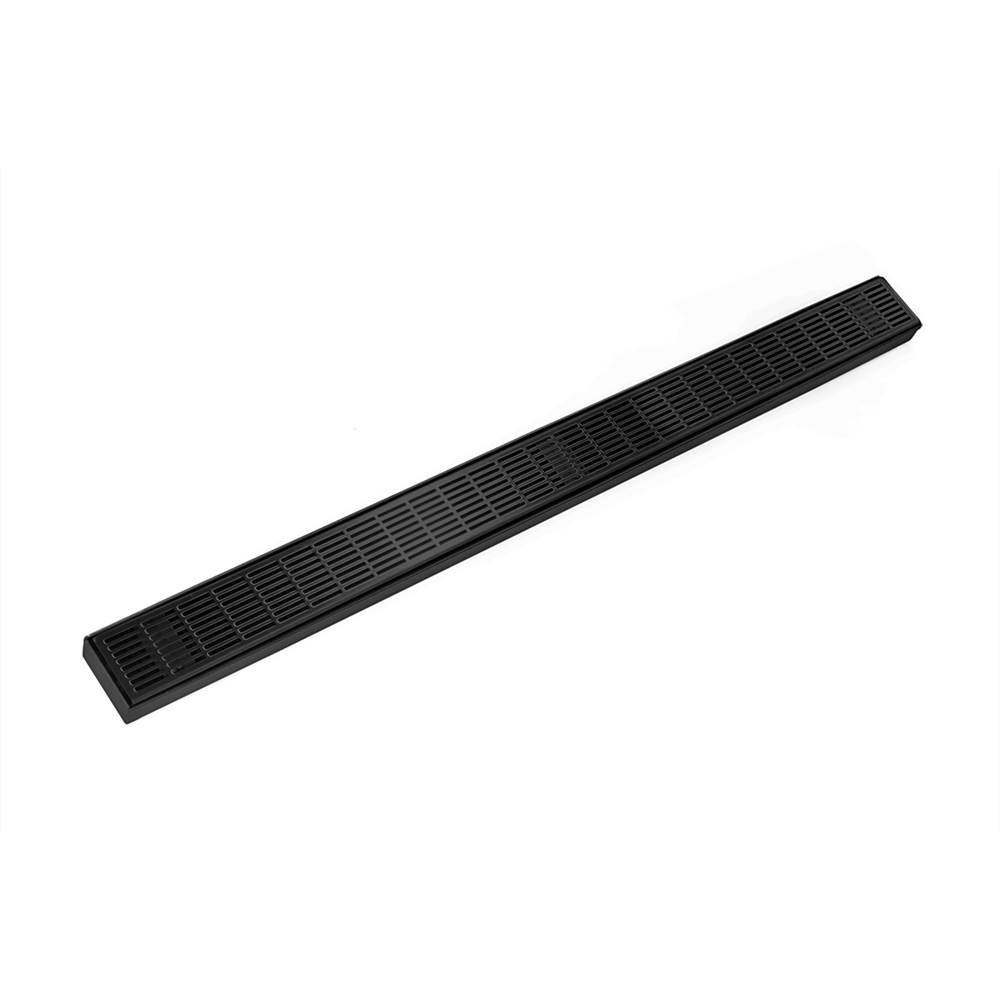 Infinity Drain 24'' FX Series Complete Kit with Perforated Slotted Grate in Matte Black