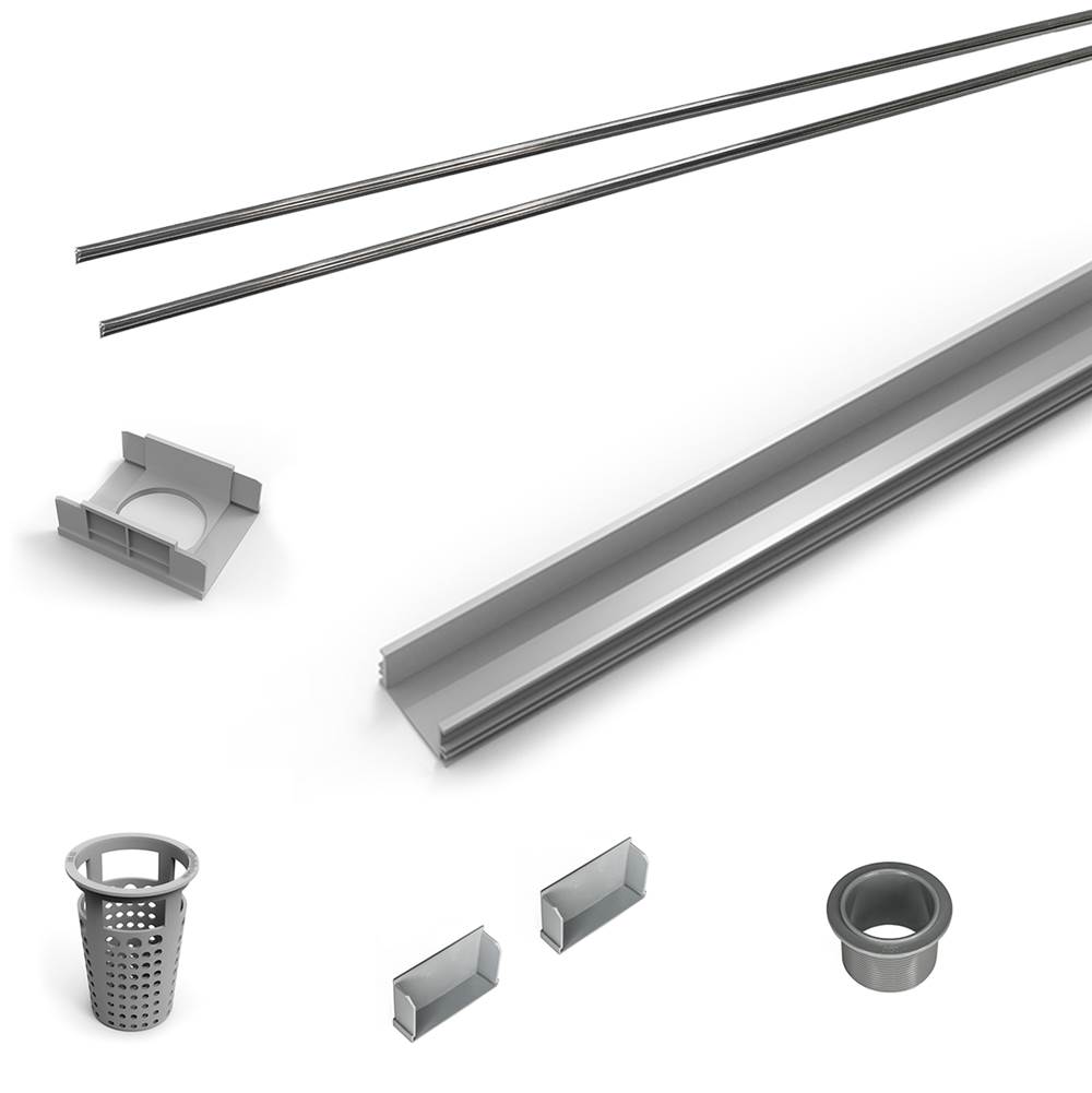 Infinity Drain 72'' Rough Only Kit for S-LAG 65, S-LT 65, and S-LTIF 65 series. Includes PVC Components and Channel Trim