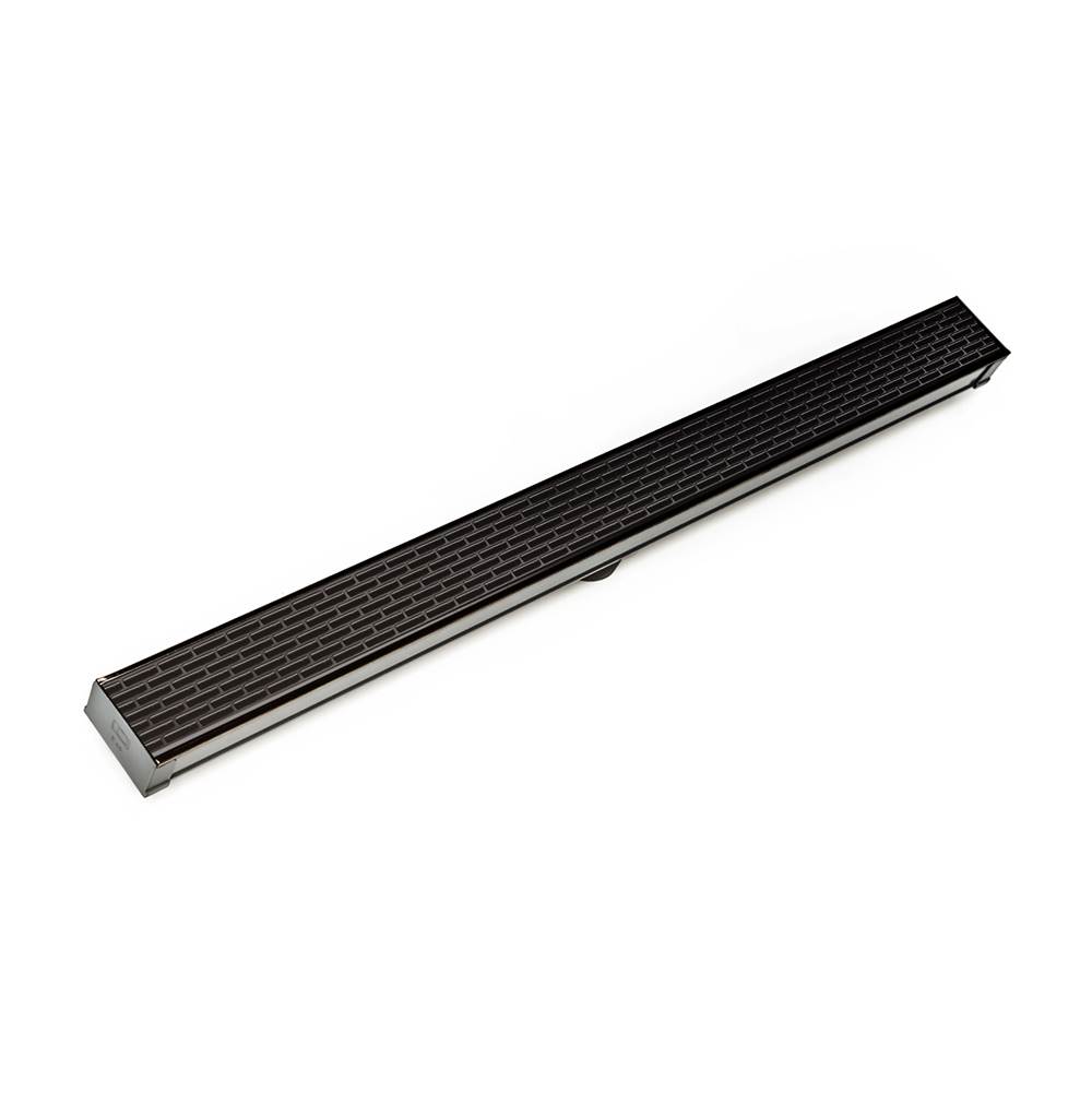 Infinity Drain 60'' S-PVC Series Low Profile Complete Kit with 2 1/2'' Perforated Offset Slot Grate in Oil Rubbed Bronze