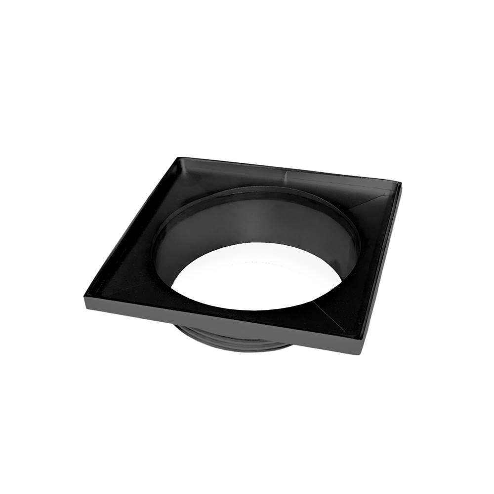 Infinity Drain 5'' x 5'' Stainless Steel 4” Throat only in Matte Black