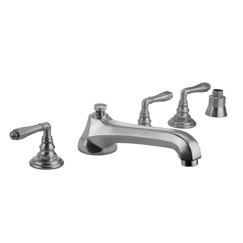 Jaclo Westfield Roman Tub Set with Low Spout and Smooth Lever Handles and Straight Handshower Mount
