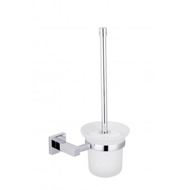 Kartners LONDON - Wall Mounted Toilet Brush Set with Frosted Glass-Brushed Copper