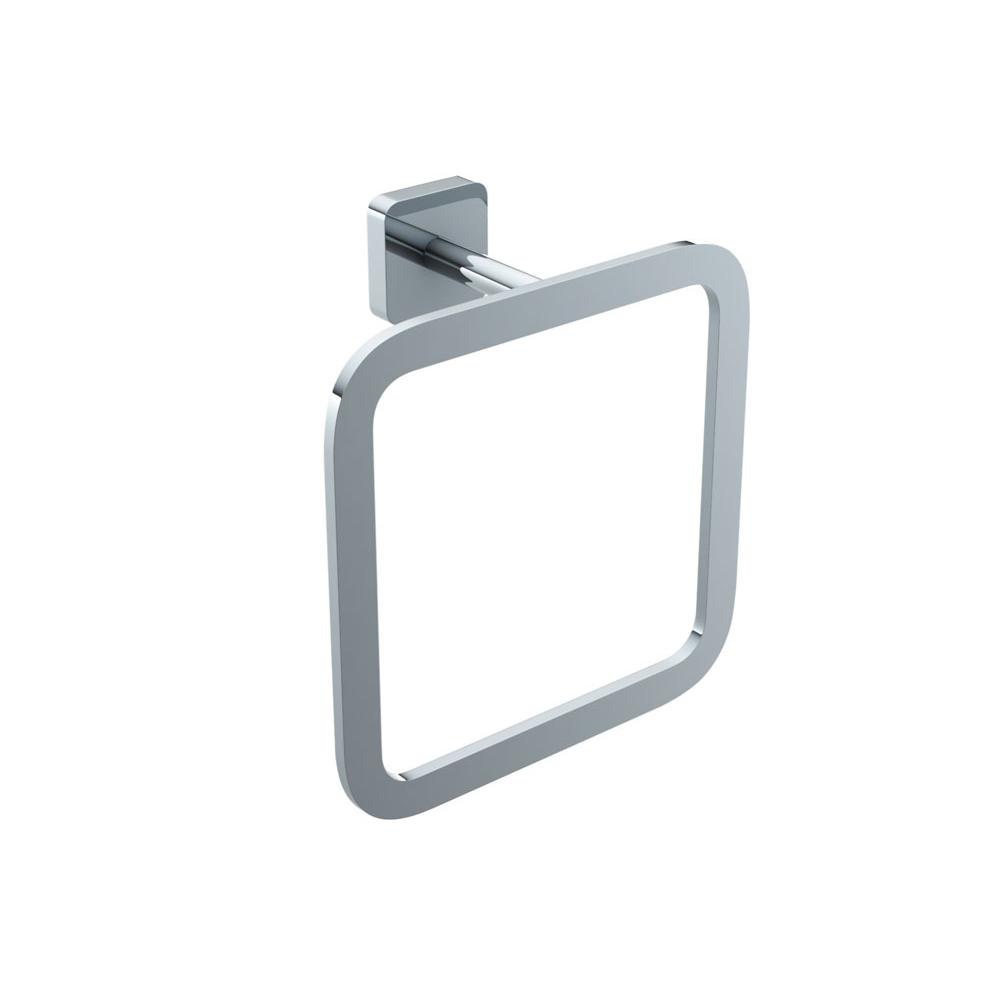 Kartners MILAN - Square Towel Ring-Brushed Chrome