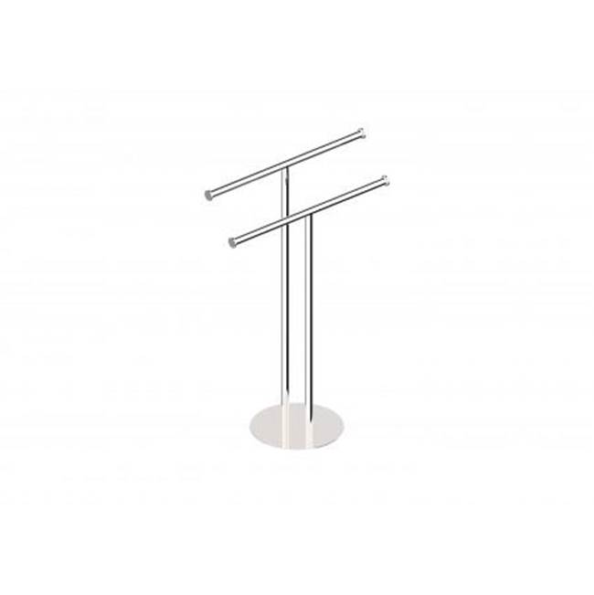 Kartners Free Standing - Round Double Towel Rail-Brushed Gold
