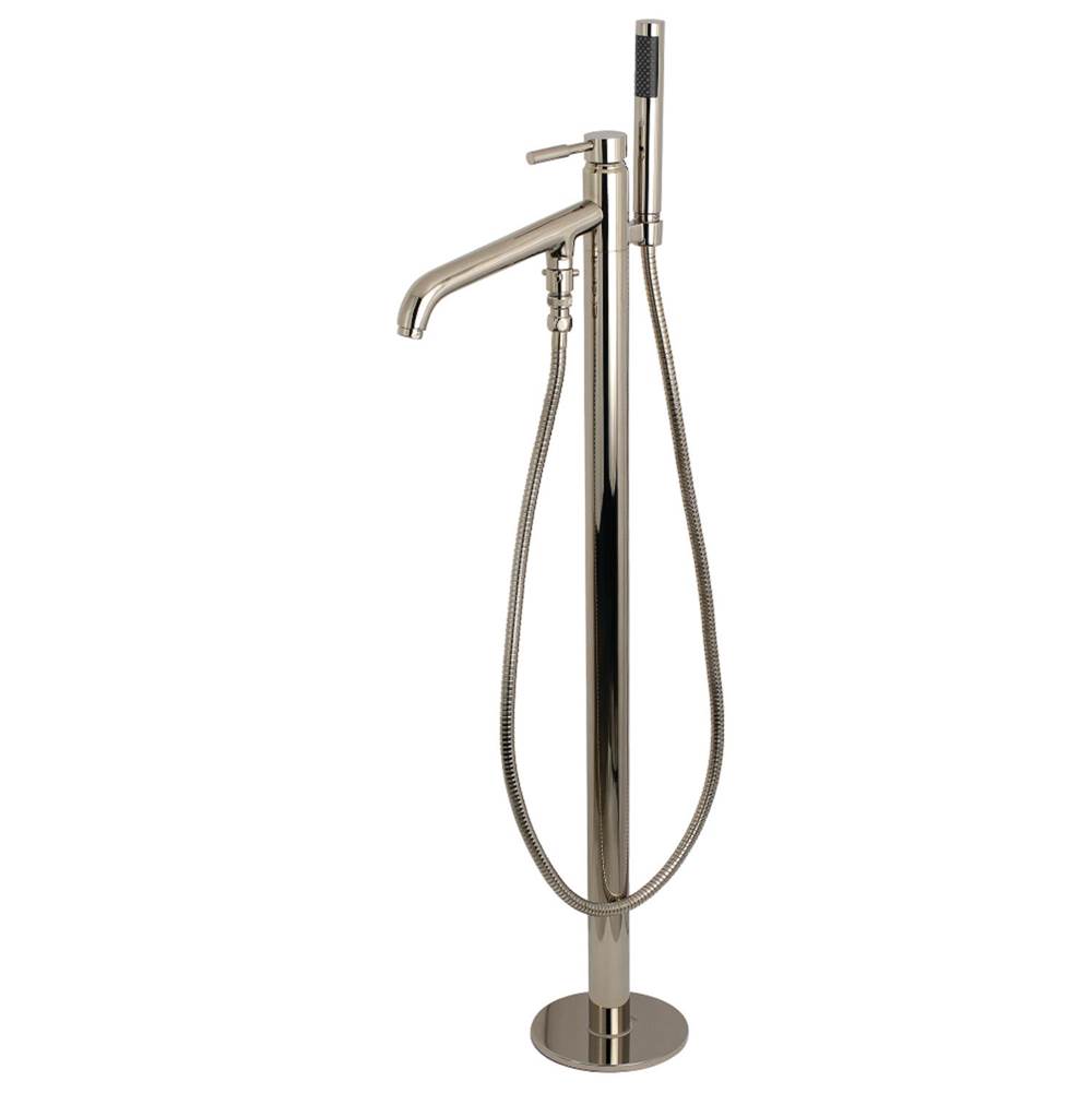 Kingston Brass Concord Freestanding Tub Faucet with Hand Shower, Polished Nickel