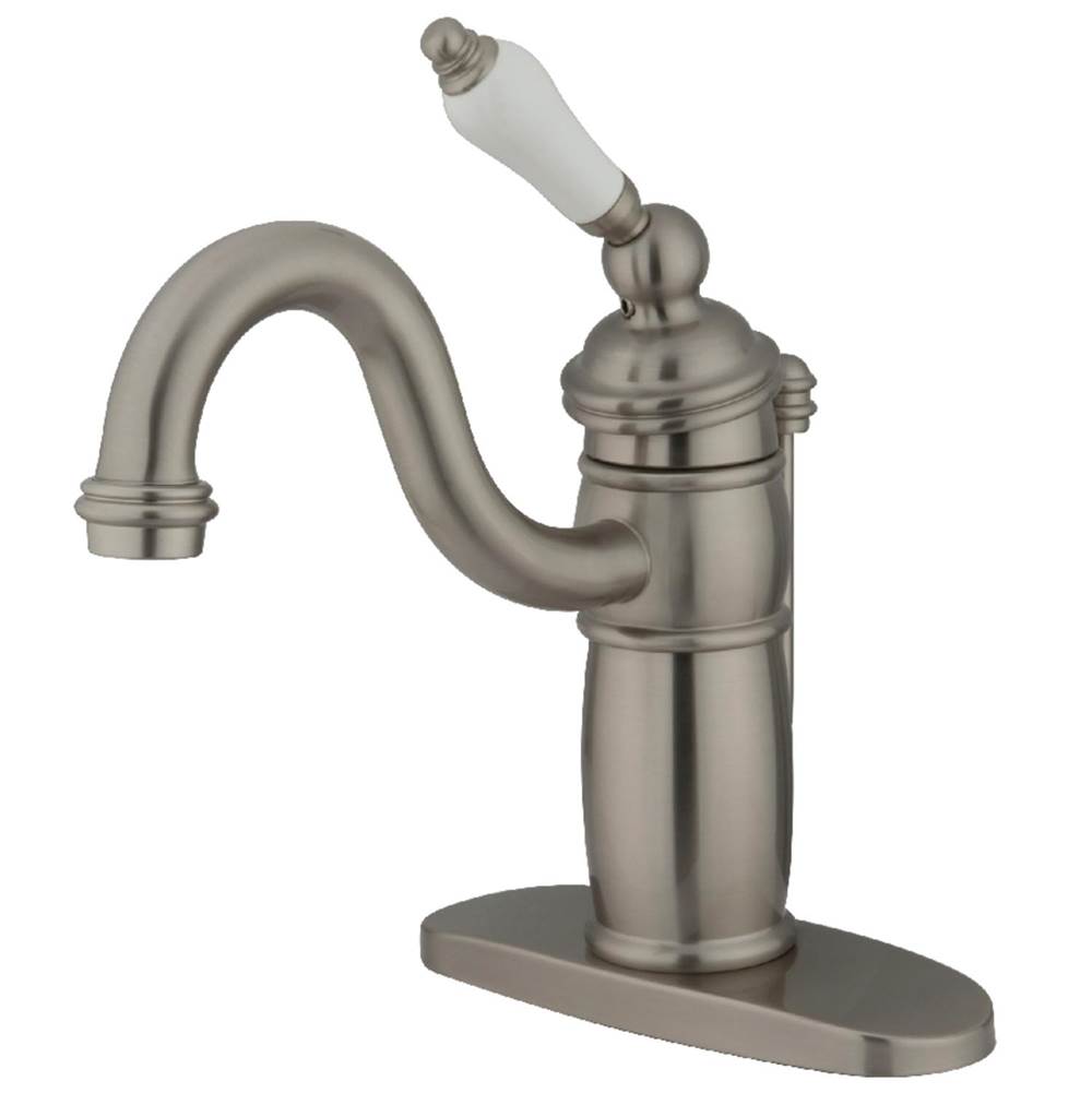 Kingston Brass Victorian Single-Handle Bathroom Faucet with Pop-Up Drain, Brushed Nickel