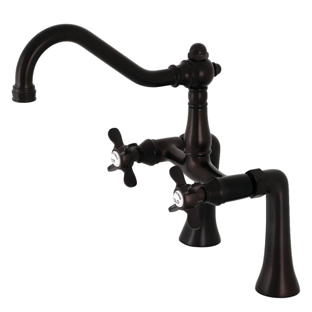 Kingston Brass Essex 7-Inch Center Deck Mount Clawfoot Tub Faucet, Oil Rubbed Bronze