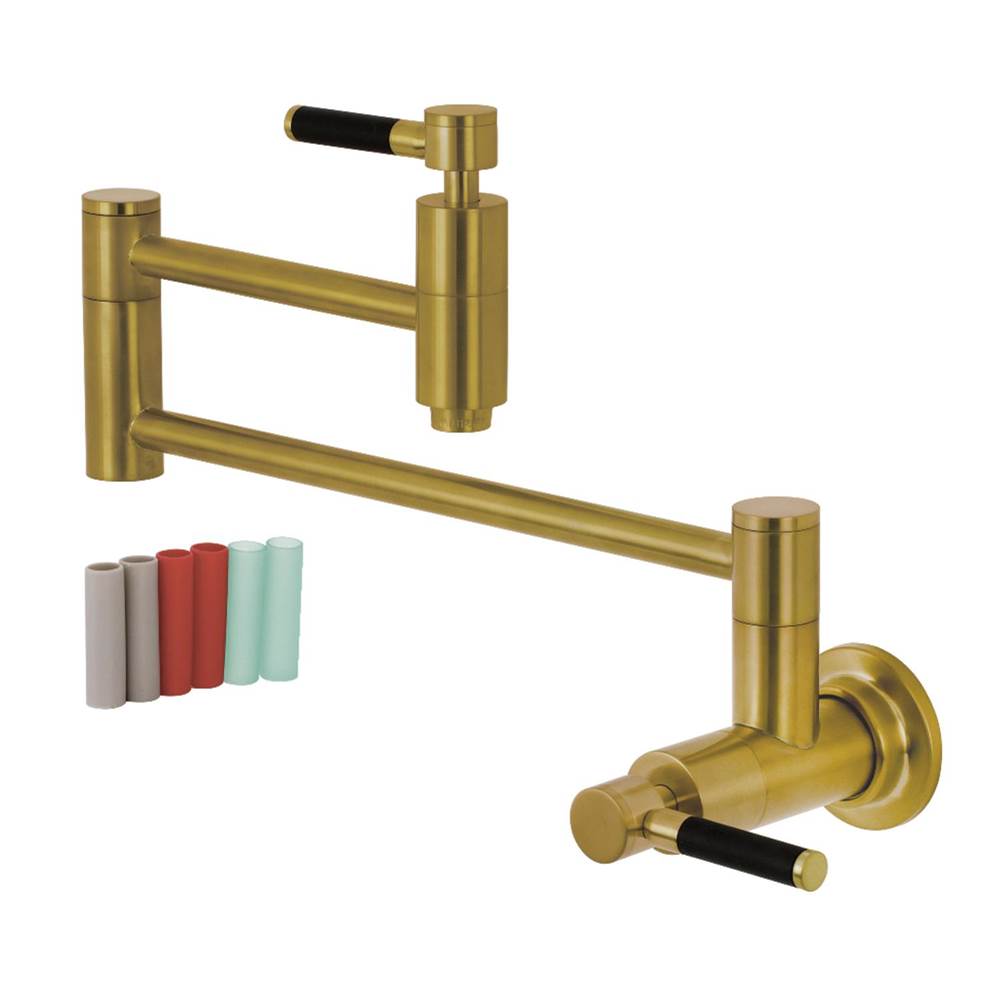 Kingston Brass Concord Wall Mount Pot Filler Kitchen Faucet, Brushed Brass