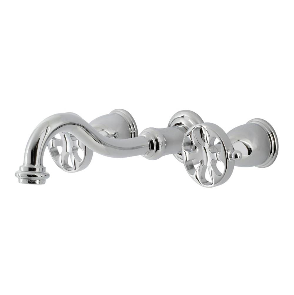 Kingston Brass Belknap Two-Handle Wall Mount Bathroom Faucet, Polished Chrome