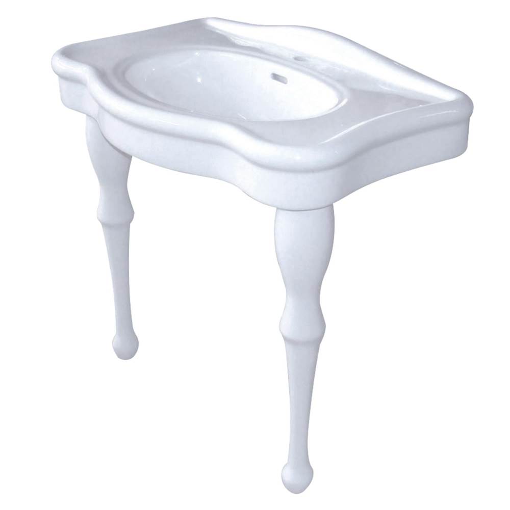 Kingston Brass Imperial 32-Inch Ceramic Console Sink (Single Faucet Hole), White