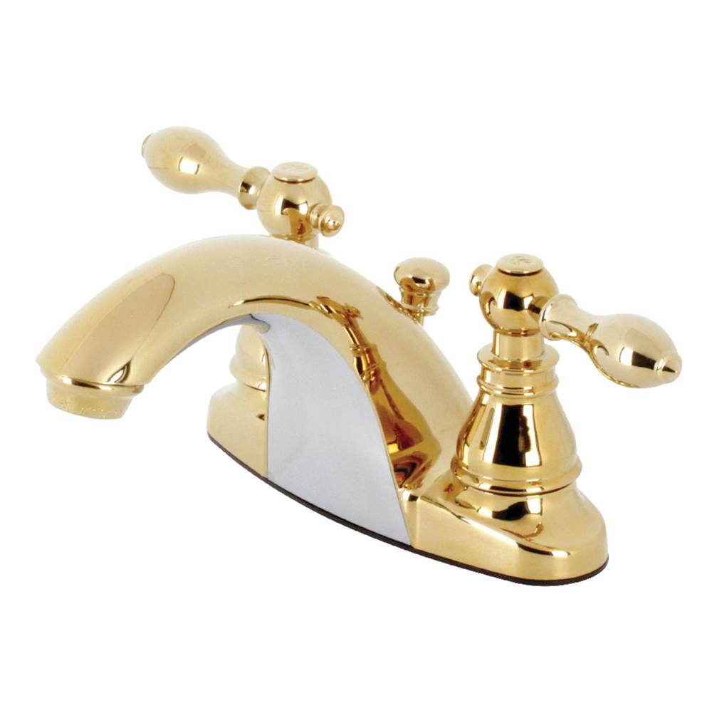 Kingston Brass American Classic 4'' Centerset Bathroom Faucet, Polished Brass