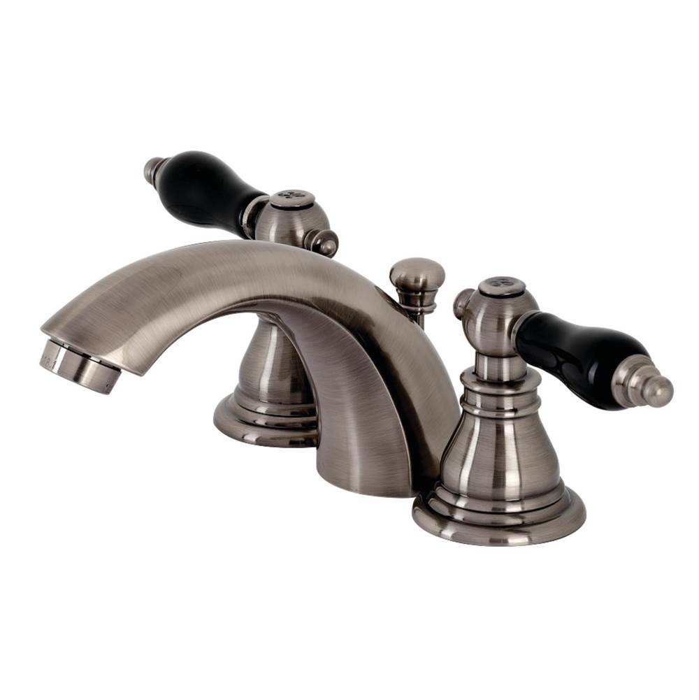 Kingston Brass Duchess Widespread Bathroom Faucet with Plastic Pop-Up, Black Stainless