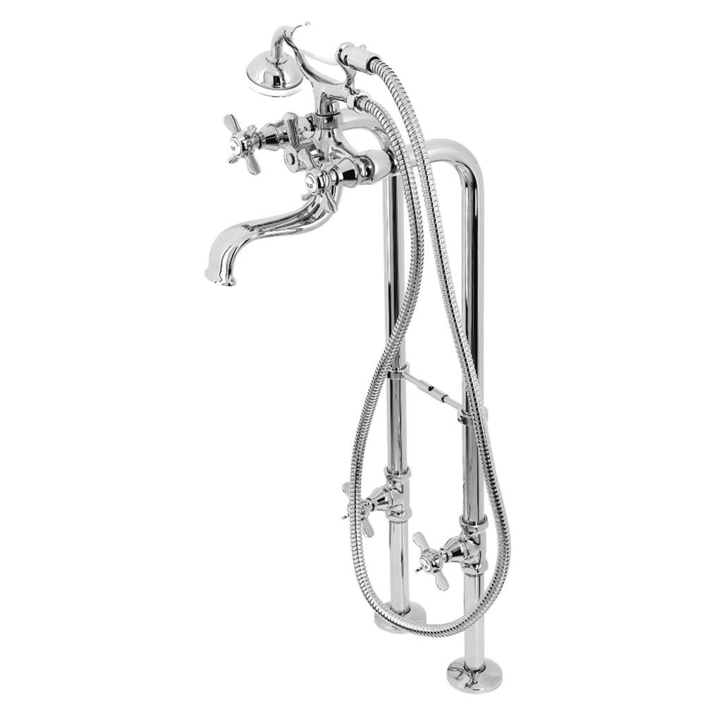 Kingston Brass Essex Freestanding Clawfoot Tub Faucet Package with Supply Line, Polished Chrome