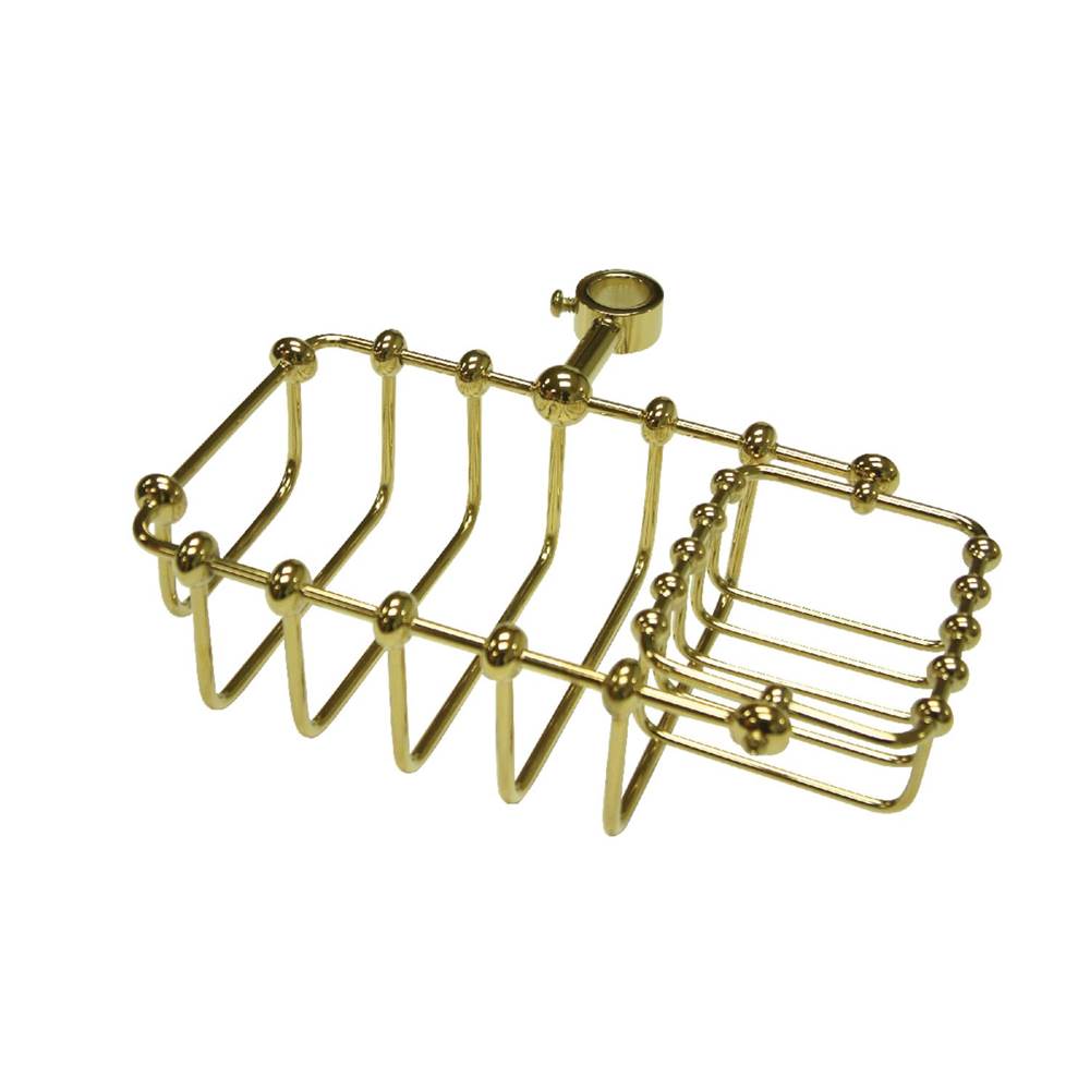Kingston Brass 7'' Riser Mount Soap Basket, Polished Brass