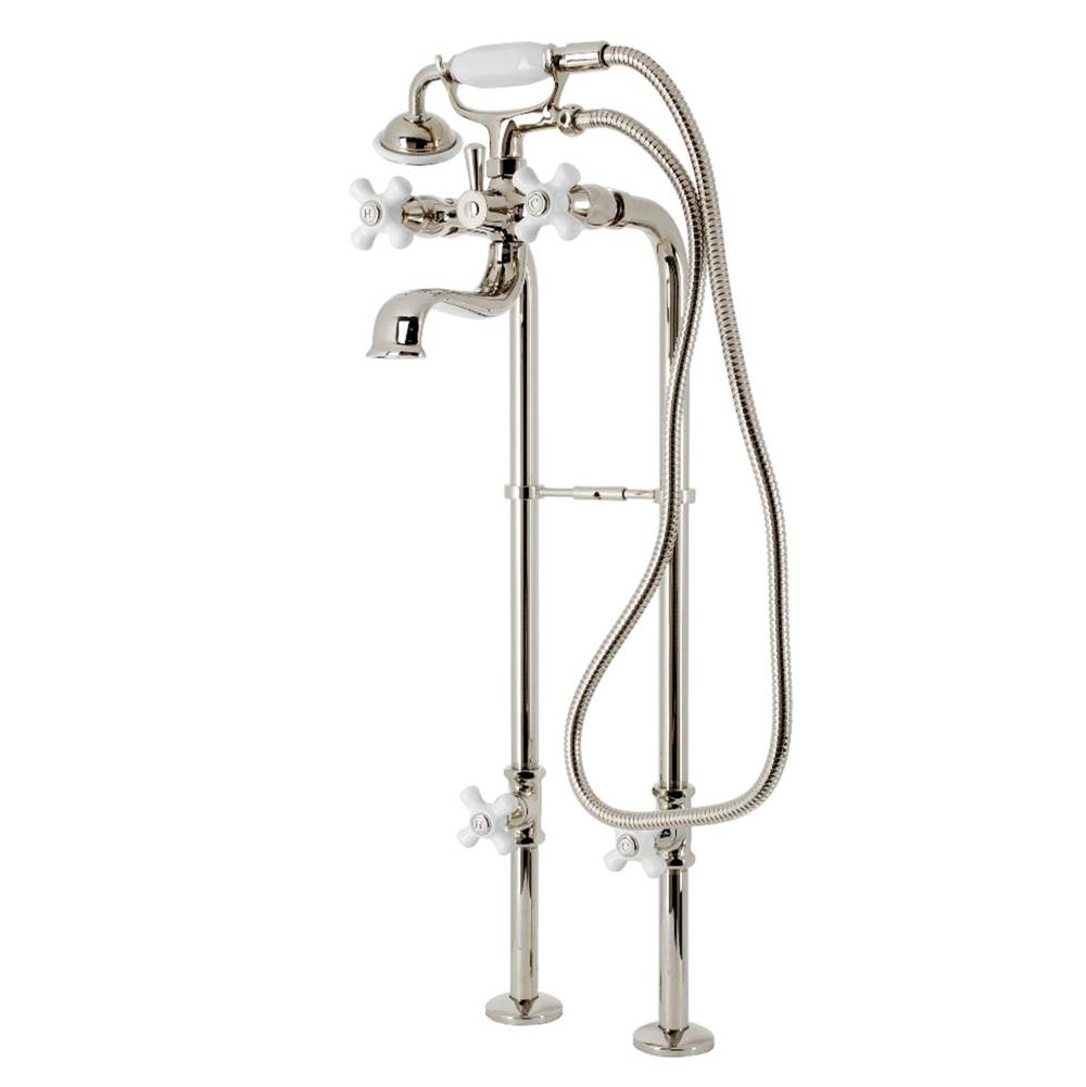 Kingston Brass Kingston Brass CCK266PXK6 Kingston Freestanding Clawfoot Tub Faucet Package with Supply Line, Polished Nickel