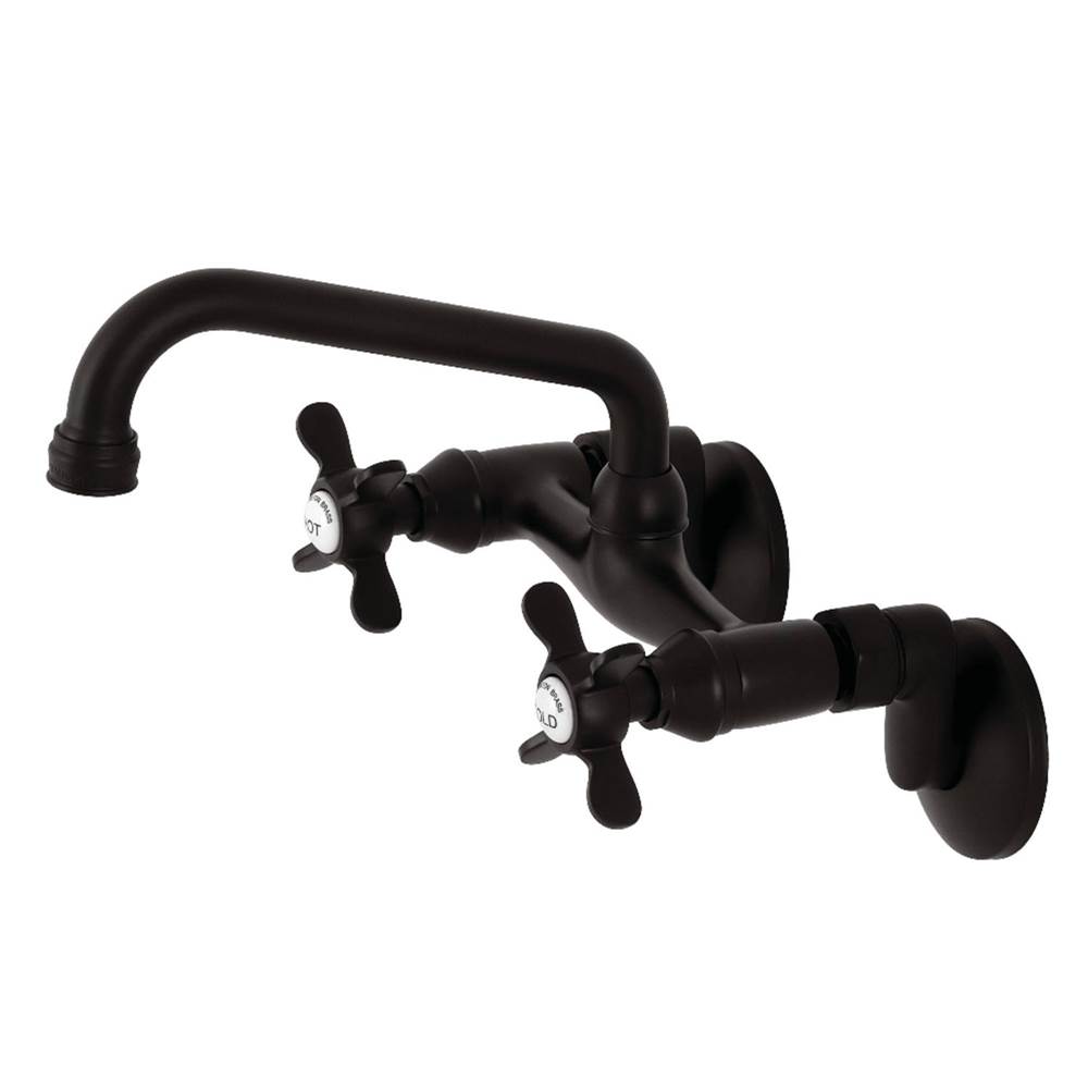 Kingston Brass Essex Two Handle Wall Mount Kitchen Faucet, Oil Rubbed Bronze