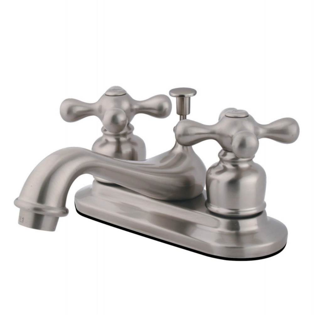 Kingston Brass Restoration 4 in. Centerset Bathroom Faucet, Brushed Nickel
