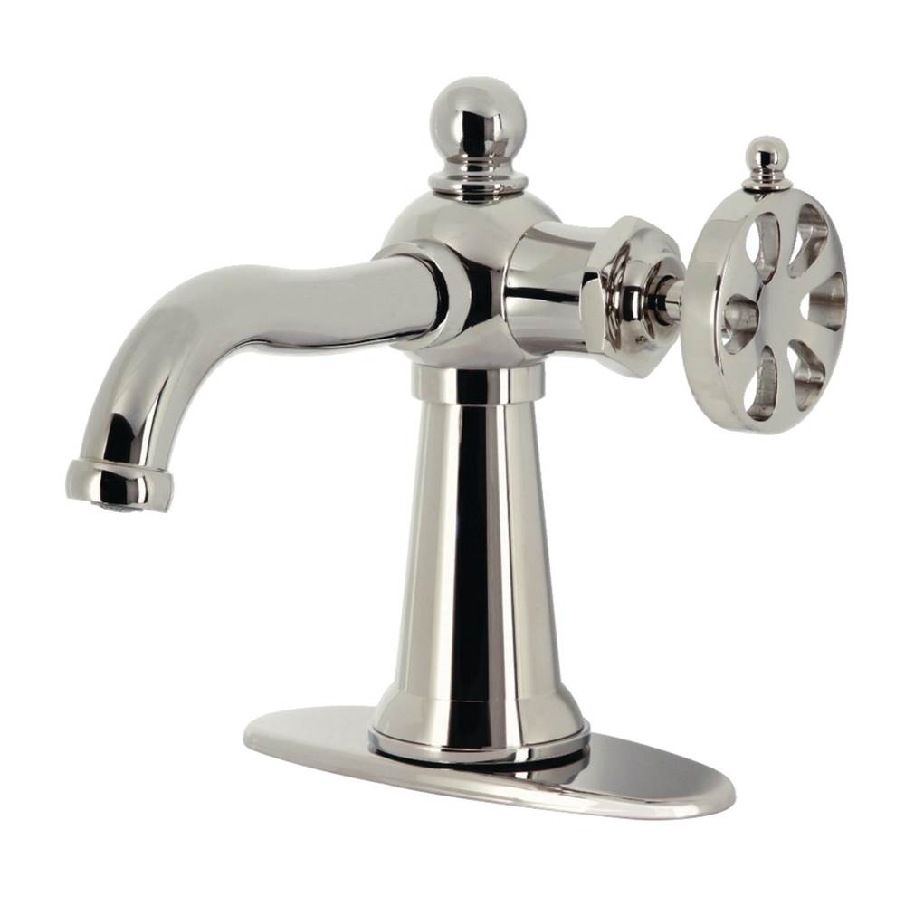 Kingston Brass Belknap Single-Handle Bathroom Faucet with Push Pop-Up, Polished Nickel