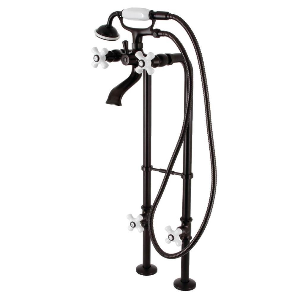 Kingston Brass Kingston Freestanding Clawfoot Tub Faucet Package with Supply Line, Oil Rubbed Bronze