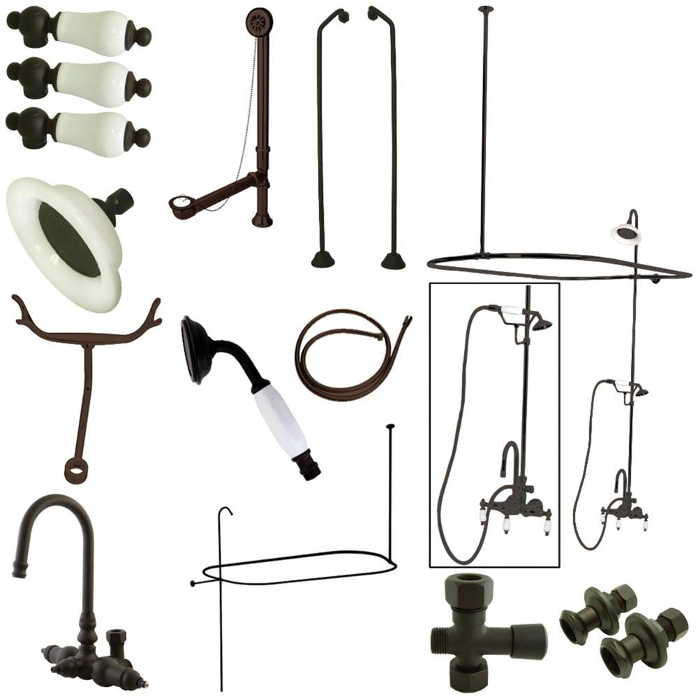 Kingston Brass Vintage High-Arc Gooseneck Clawfoot Tub Faucet Package, Oil Rubbed Bronze