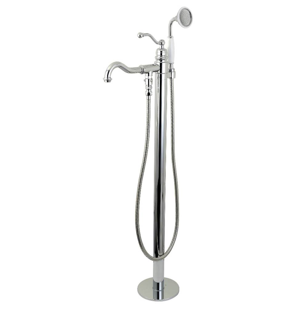 Kingston Brass English Country Freestanding Tub Faucet with Hand Shower, Polished Chrome
