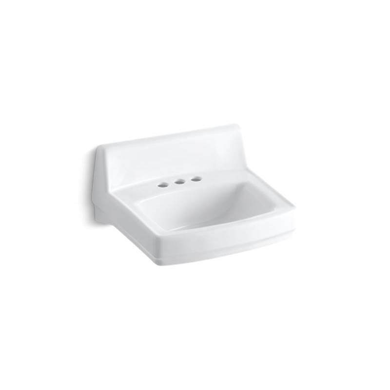 Kohler Greenwich™ 20-3/4'' x 18-1/4'' wall-mount/concealed arm carrier bathroom sink with 4'' centerset faucet holes and no overflow