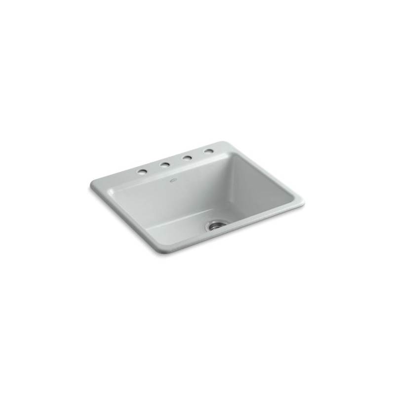 Kohler Riverby® 25'' x 22'' x 9-5/8''top-mount single-bowl kitchen sink with bottom sink rack