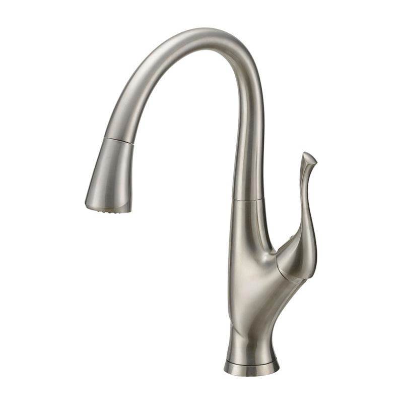 Luxart AG137-BN Agra 1-Handle Pulldown Kitchen Faucet Brushed Nickel