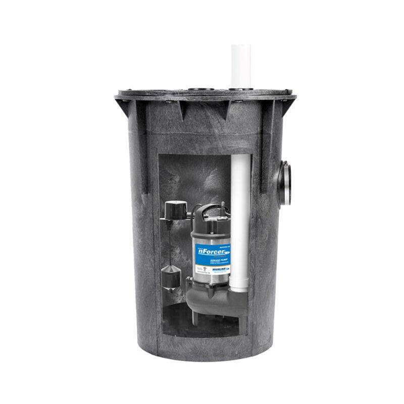 Mainline Collection 1/2 HP Stainless Steel Sewage Pump/Basin Kit (18'' x 30'')