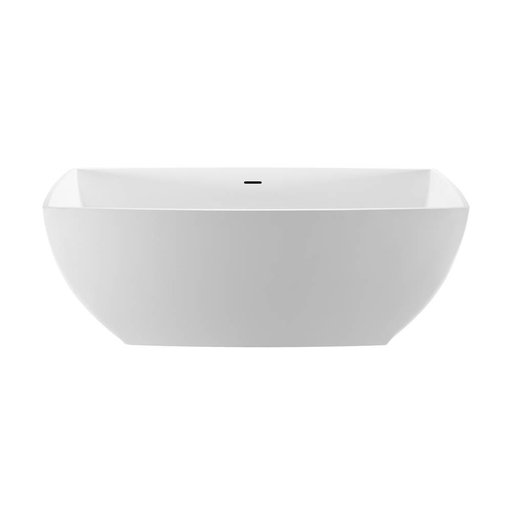 MTI Baths Adrian 2 Sculpturestone Freestanding/Undermount Air Bath - Gloss White (67.5X35.5)