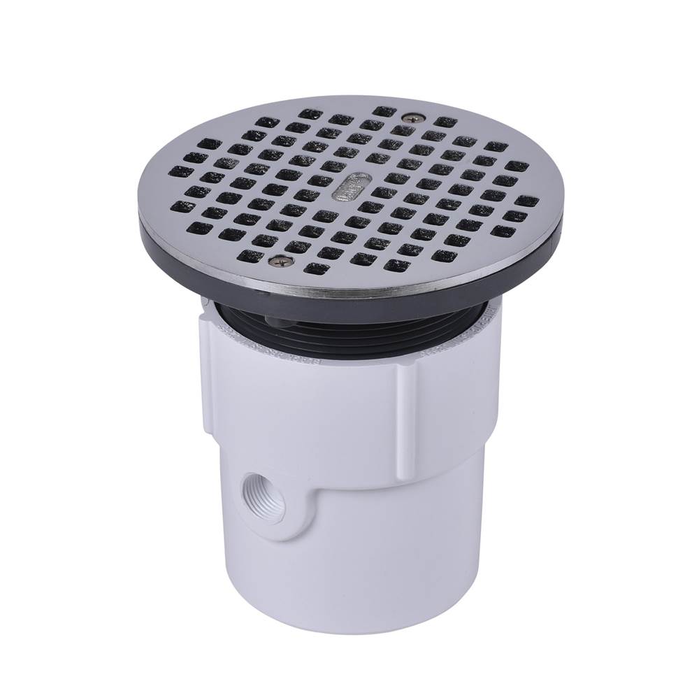 Oatey 3 Or 4 In. Adjustable Pvc Drain W/Chrome Strainer