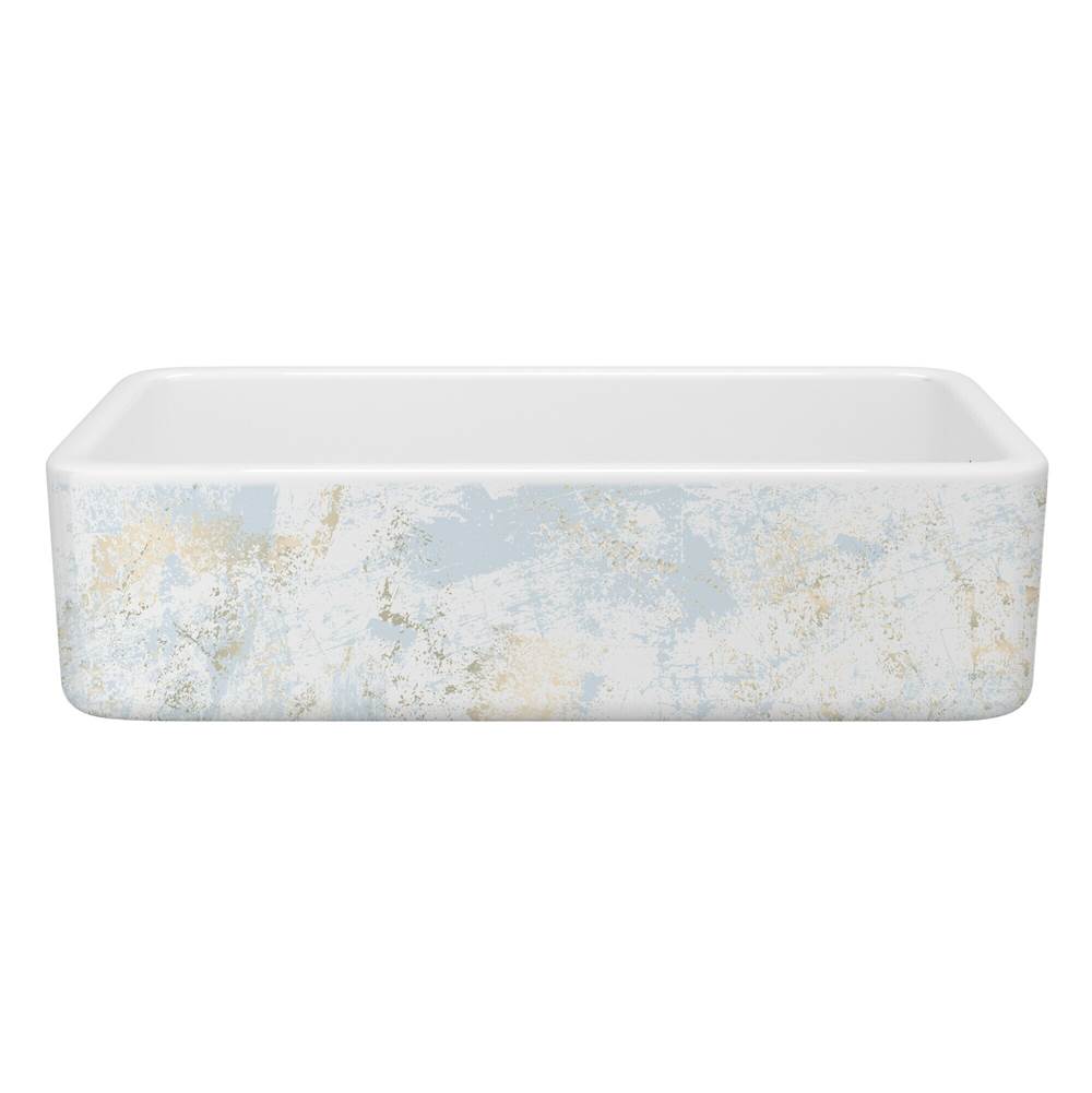 Rohl Lancaster™ 36'' Single Bowl Farmhouse Apron Front Fireclay Kitchen Sink With Patina Design