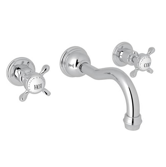 Rohl Edwardian™ Wall Mount Lavatory Faucet Trim With Column Spout