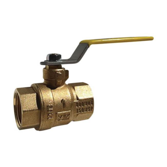 Red-White Valve 2-1/2 IN 150# WSP/600# WOG,  Brass Body,  Threaded Ends,  Chrome-Plated Ball