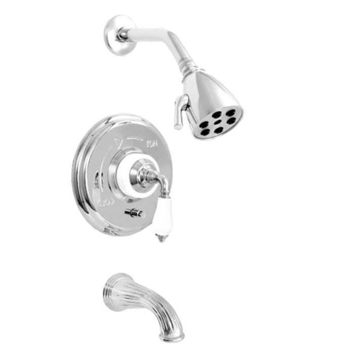 Sigma Pressure Balanced Tub & Shower Set With 9'' Plate Trim (Includes Haf And Wall Tub Spout) Venezia Polished Nickel Uncoated .49